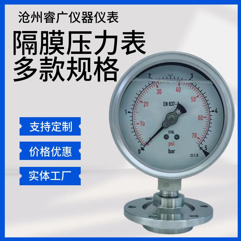 隔膜压力表法兰接体隔膜表各种规格充油压力表工业仪表