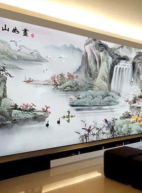 江山如画钻石画2025新5D全钻石景观十字绣客厅点贴纸水晶山水画20