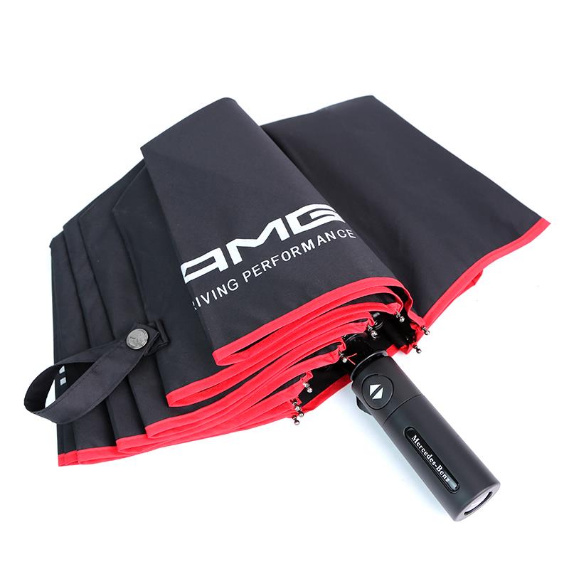 高档奔驰雨伞MAG原厂装个性短红边柄原汽车4S店专用防晒全自动折