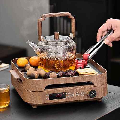 甄选2025新款围炉煮茶套装室内家用电烤火炉煮茶具器全套茶桌茶壶