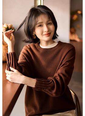 TOUCH MISS优雅圆领显瘦毛衣女2026新款春季含羊毛针织衫TM9714QL