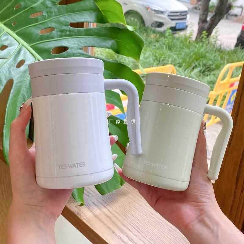 办公室手柄保温杯男士高颜值商务带茶隔316不锈钢马克杯泡茶杯子
