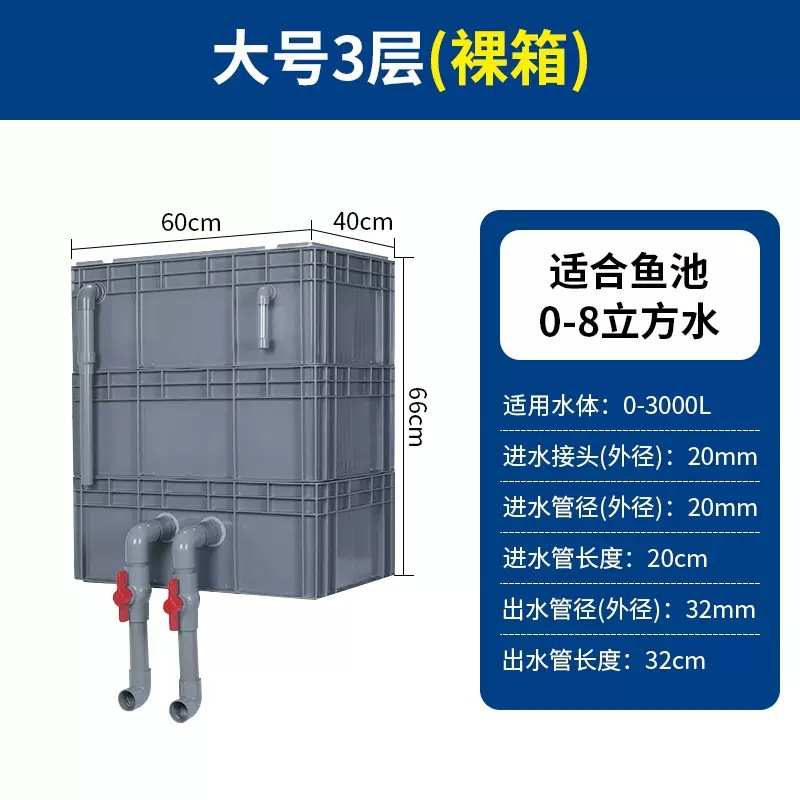 户外鱼池箱过滤系统滤箱装置水池滴流周转过滤上盒沼泽水循环鱼缸