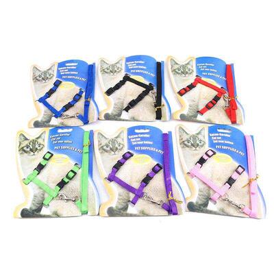Adjustable Cat Harness Leash Set Nylon Pet Cat Leashes Rope