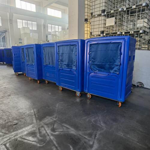 华社高端布草笼1000L洗涤酒店收纳衣物耐摔耐磨移动滚塑异形