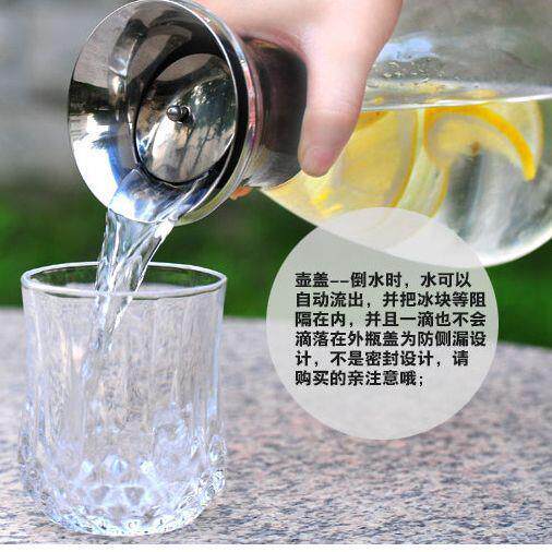 大容量晾凉茶壶夏天凉水壶家用耐高温玻璃加厚冷热水壶果汁壶套装