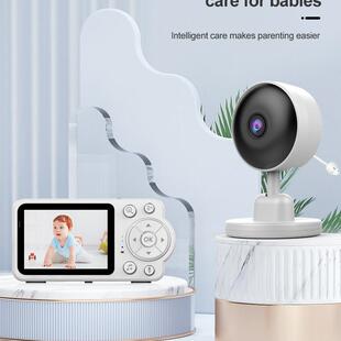 2.8寸彩屏婴儿监视器温度检测宝宝看护器婴儿哭声检测语音对讲