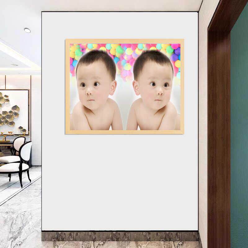 相框可爱男备孕婴儿图片墙贴宝宝海报胎教挂画娃娃贴画婚房龙凤胎