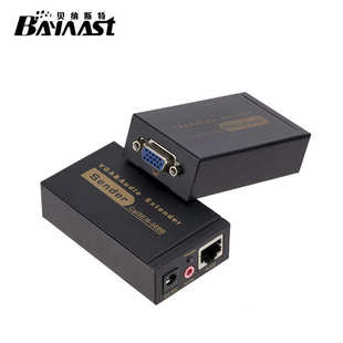VGA线信号放大增强传输器 延伸100米带音频 VGA 100MS网络延长器