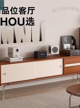 中古风电视柜全用茶几组合实木客厅家PON收纳约小户型现代简拼色