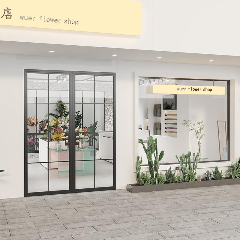法式复古铁艺门玻璃门厕所卫生间门咖啡馆服装店门店铺平开门