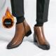发尖头增真皮 英伦型师高帮皮鞋 新款 马丁靴男子切尔西靴靴内高冬季