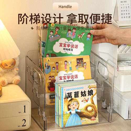 Acrylic transparent storage box for children's picture books