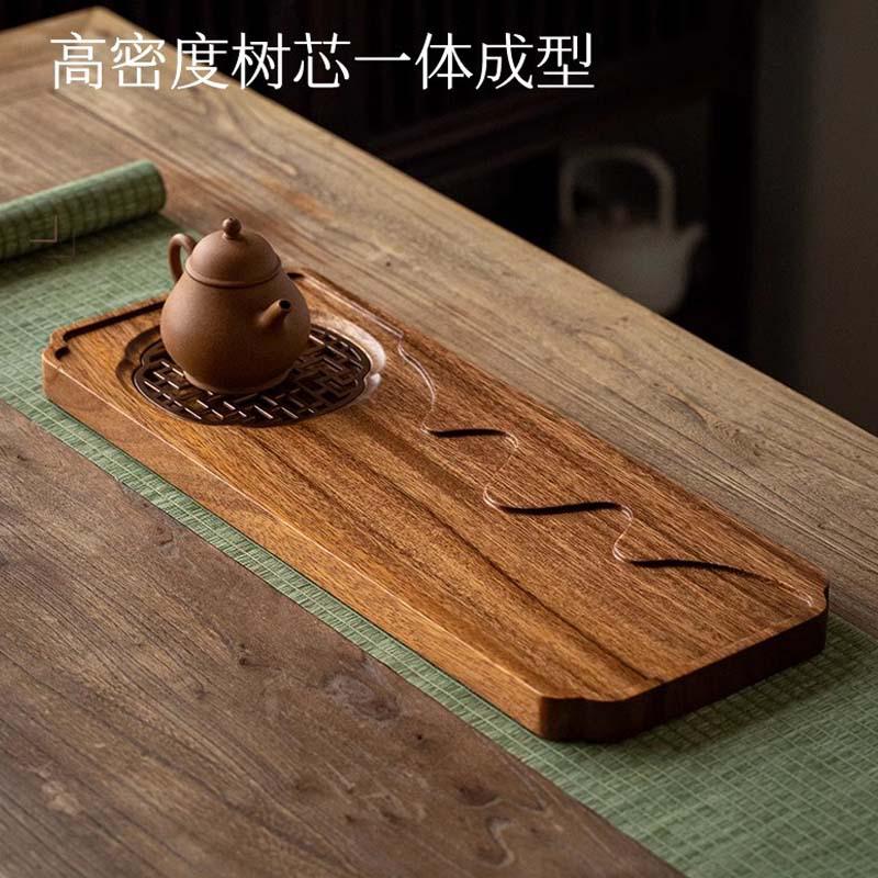木质创意新中式家用排水式茶盘实木小型干泡台木质客厅茶台干泡盘