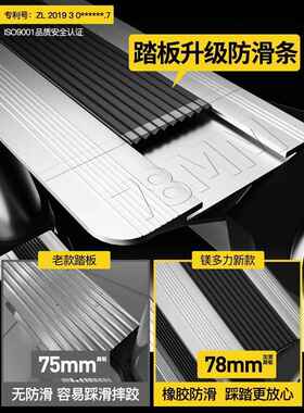 镁力伸缩梯子多C【军工节功多能梯家用程折叠梯升降直梯加厚铝合