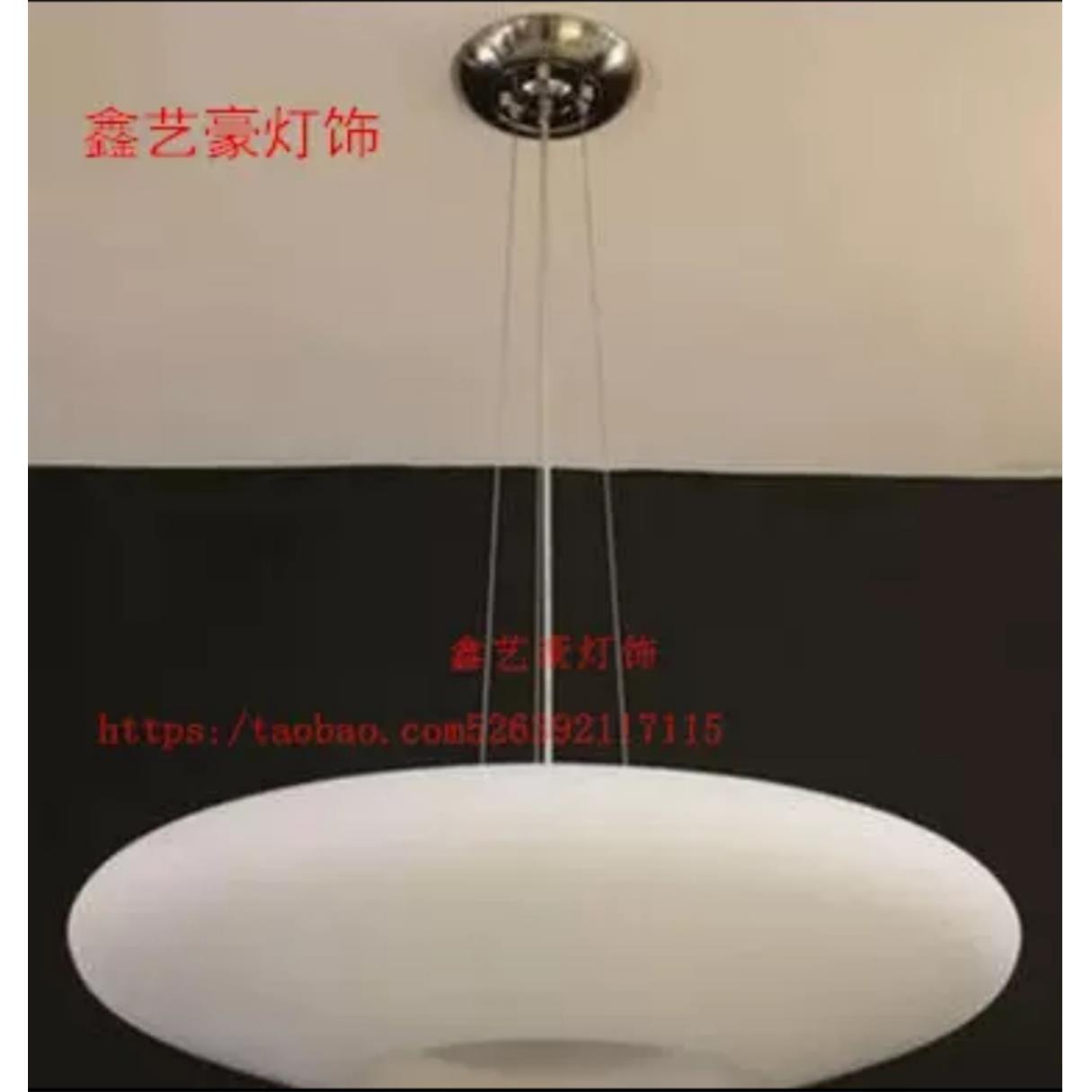 现代简约客厅灯扁形飞碟灯罩奶白磨砂扁球形直径70cm玻璃灯饰配件