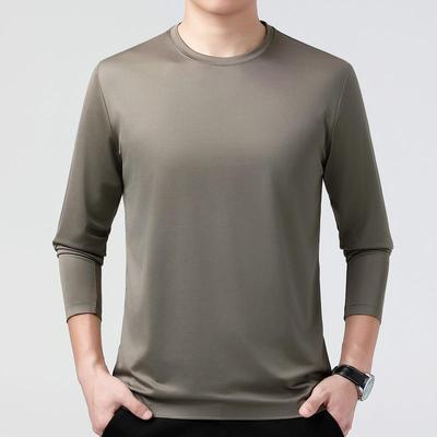 秋松季新长款中年男士袖恤织翻领中老年爸爸装6628上衣宽大码针体