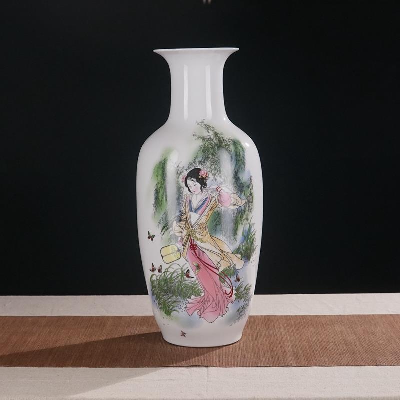 景德镇陶瓷粉彩花瓶景德镇瓷器摆件手工陶瓷艺术品家居装饰