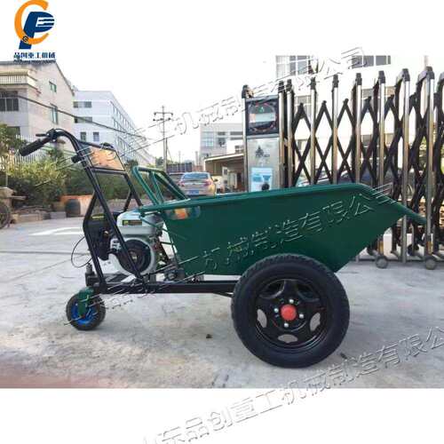 手扶三轮搬运翻斗车 建筑工程物料搬运翻斗车 推土拉渣清运车