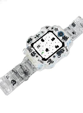 黑色小猫适用于小天才电话手表z11表带z10/z9/z8/z7/z6a卡通创意z