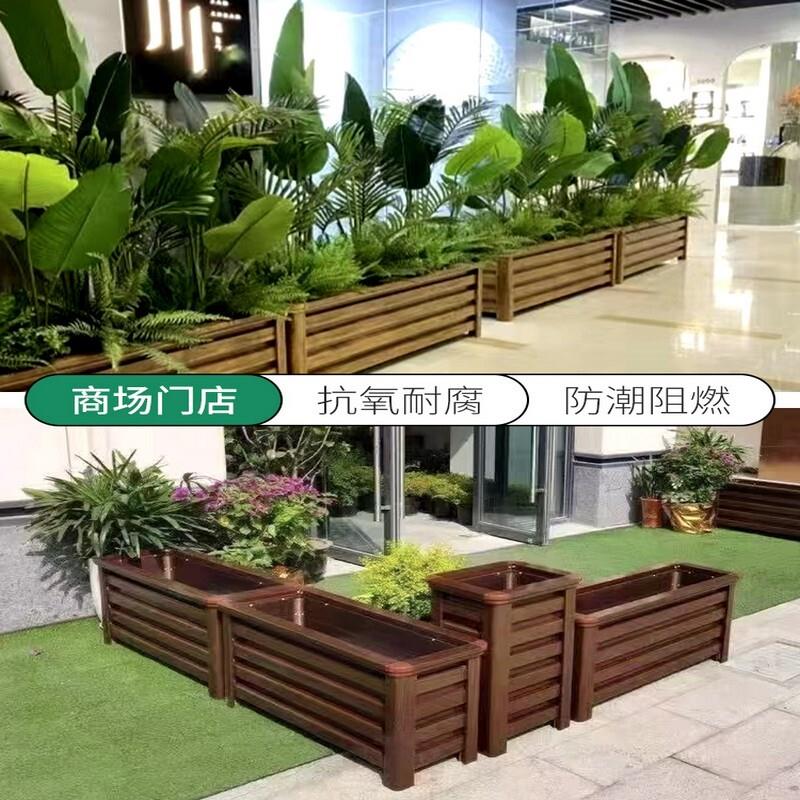 铝合金组合式庭院种植箱阳台种菜种花长方形花槽带轮移动花盆花箱