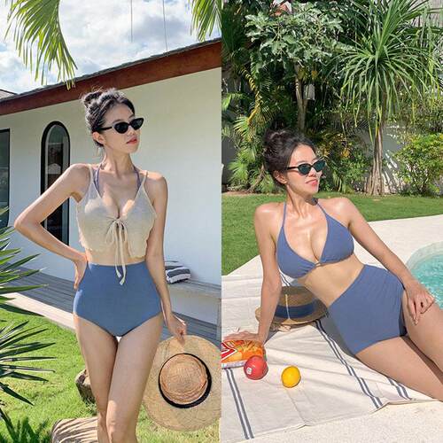 Conservative belly covering, slimming, high waist, exposed
