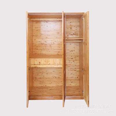 中式实木衣柜经济型卧室柜柏木三门四门五门六门平开门衣柜收纳柜