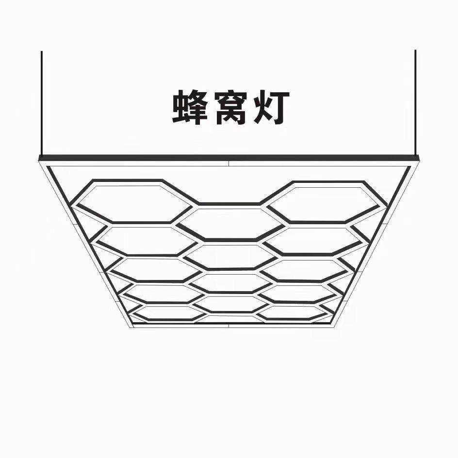 110V洗车店蜂窝灯美容工位灯贴膜车库灯洗车灯220V可调光七彩造型