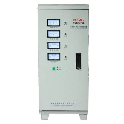 伊莱科SVC-9KV 380V稳压器9000W稳压电源全自动立柜式指针三相