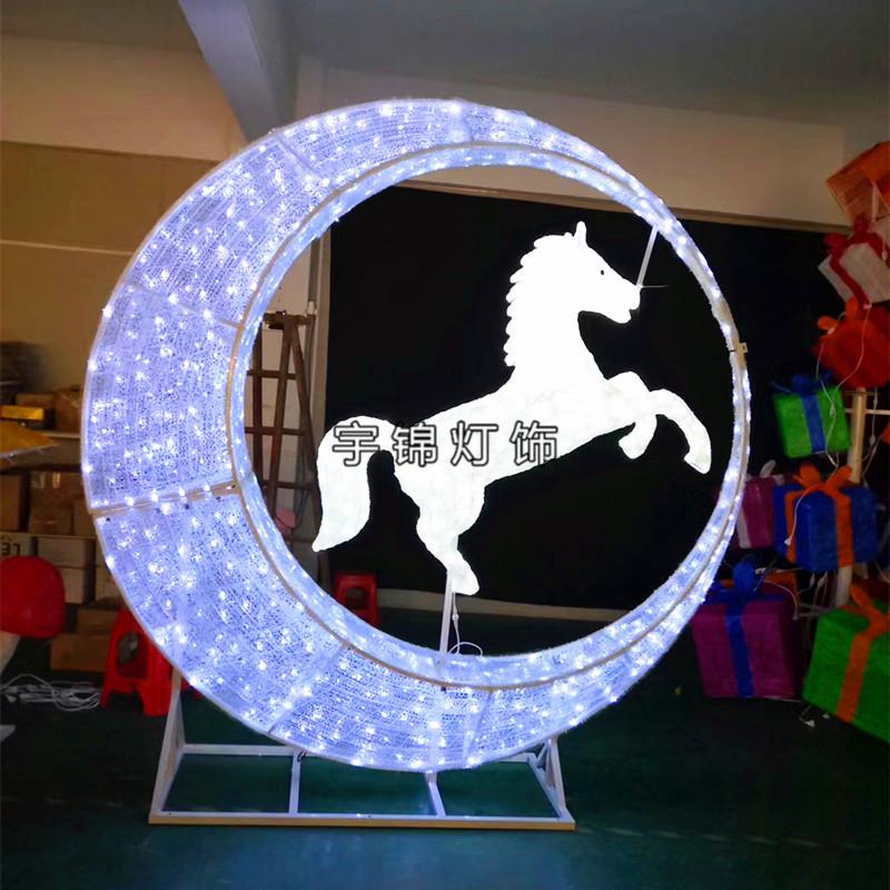 公园广场动物LED马拉车造型灯市政街道美化灯树灯景观灯