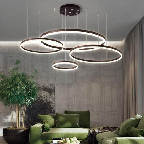 后现代客厅吊灯北欧led灯创意大气大厅灯具现代简约圆环餐吊灯饰