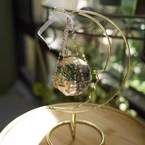 水晶球底座桌面摆件合金手作梦幻网球架水晶球底座装饰创意底座