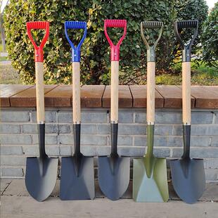锰钢铁铲钢锹园艺木把小铁锹铲雪铁杴挖土植树农工具园林种花铲子