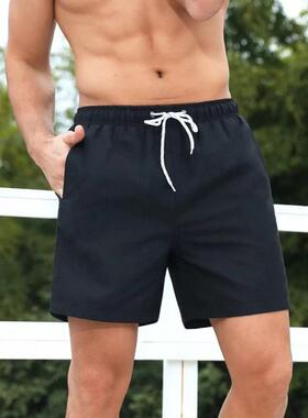 J 37267 Men's Solid Beach Shorts 士纯色沙滩裤跨境速卖