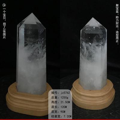正品天然白水晶摆件棱晶柱家居客厅办玄关打装饰原矿简六单公磨送