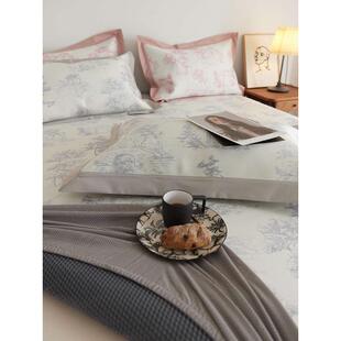 A类凉感抑菌防螨冰丝凉席三件套床笠款 可折叠家用轻奢空调软席子