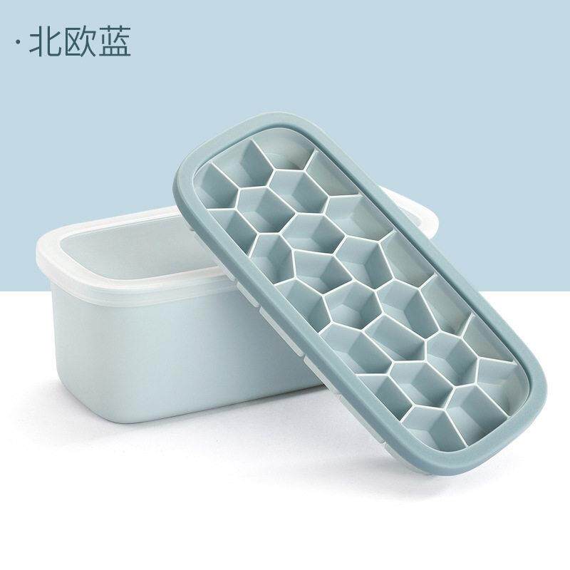 冰块模具矽胶食品级冰盒收纳储存盒带盖子夏季蜂窝冰块制冰器送冰