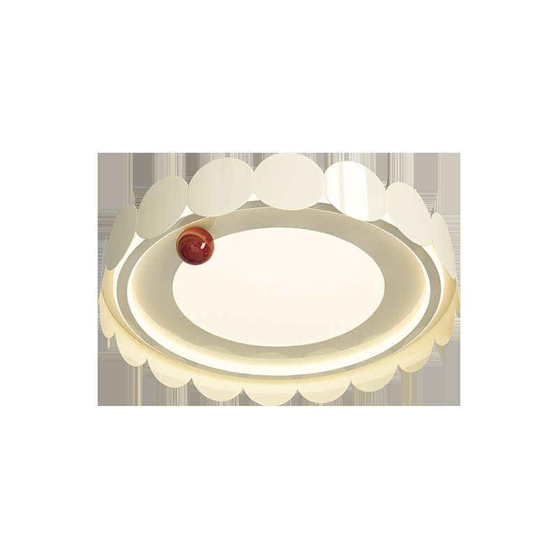 卧房简间卧室护眼温馨极吸顶灯简约书房灯奶油圆形风现代灯主超薄