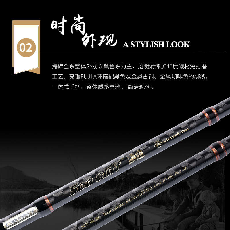 科尼海礁路亚竿三节远投竿3米-3.6米XH超硬超远投FUJI鱼竿海鲈竿