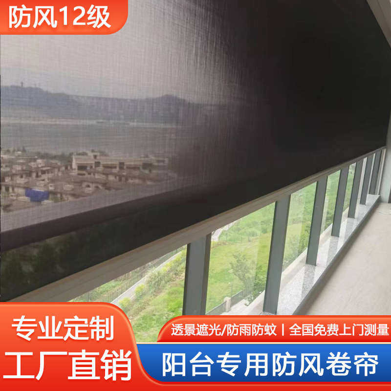 阳台防风卷帘电动遮阳防雨挡风防蚊防晒防尘别墅凉亭庭院阳台卷帘