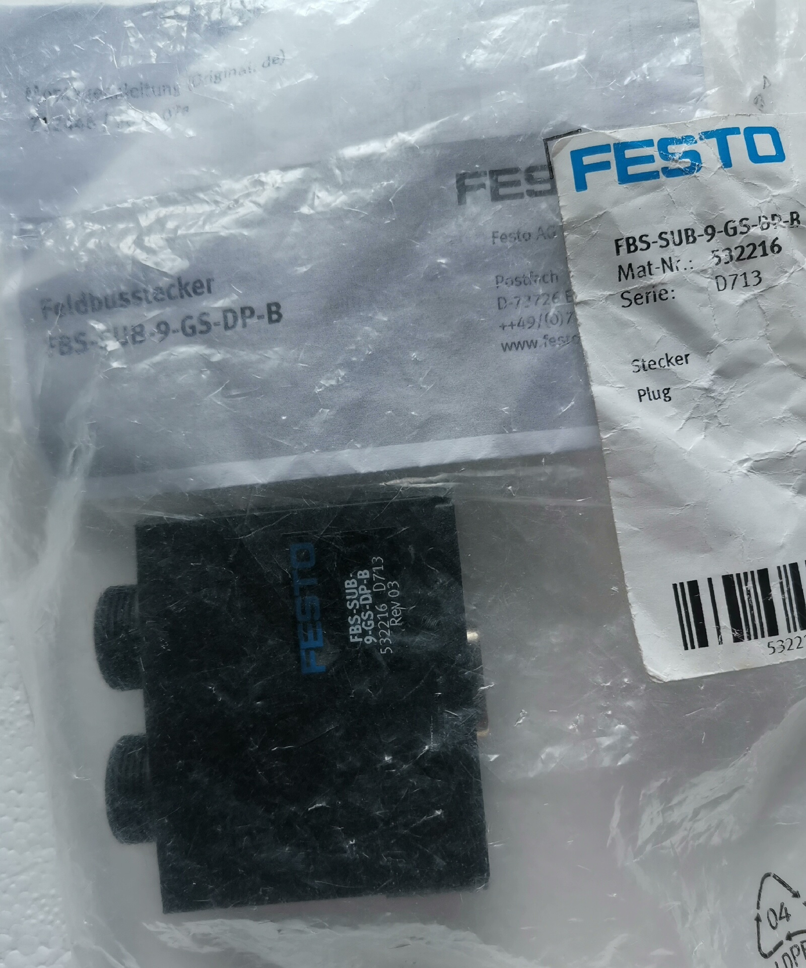 FESTO 532216 费斯托FESTO 总线插头 FBS