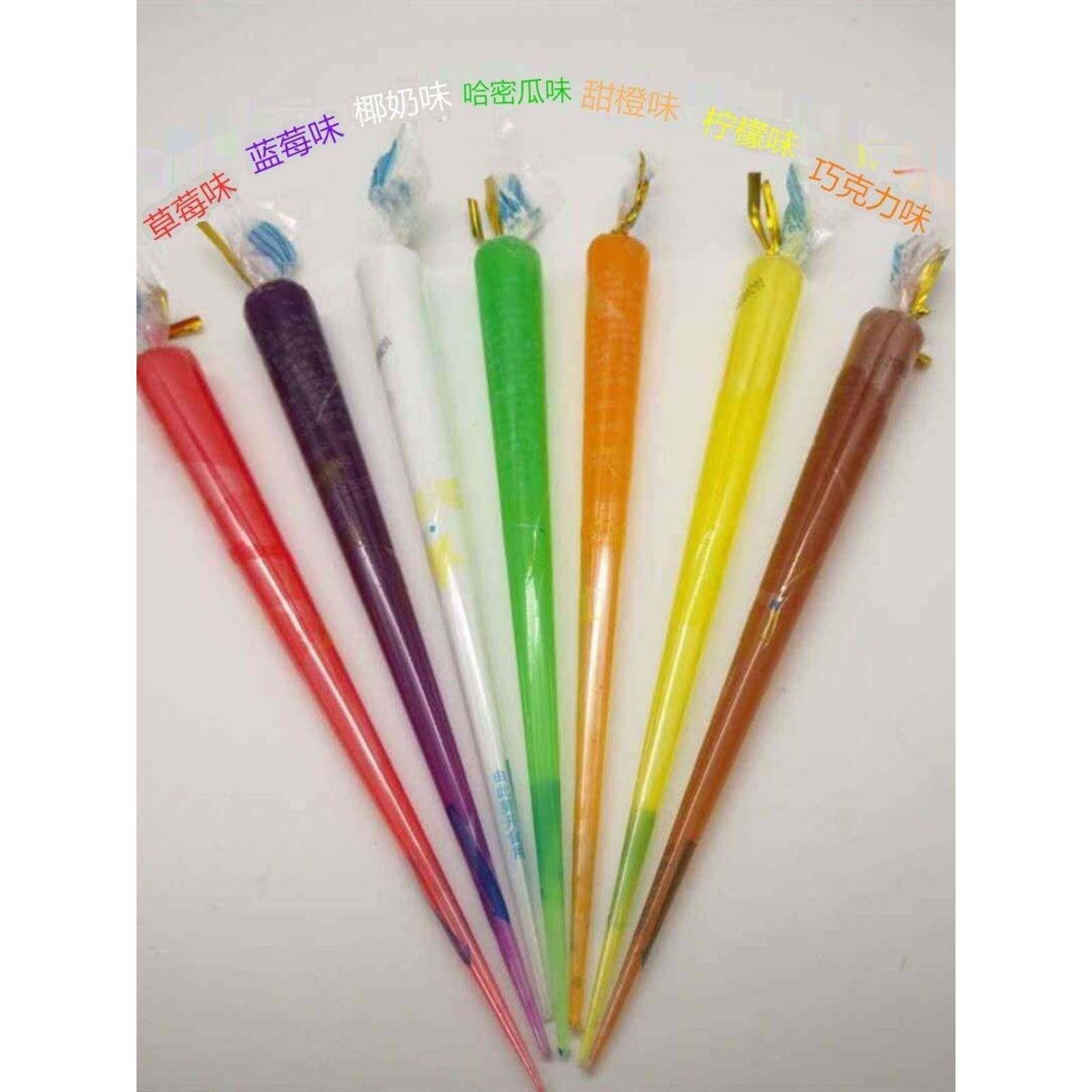 新货果酱彩笔糖果味糖可以写字趣味彩笔糖混合水果味糖时回忆零食