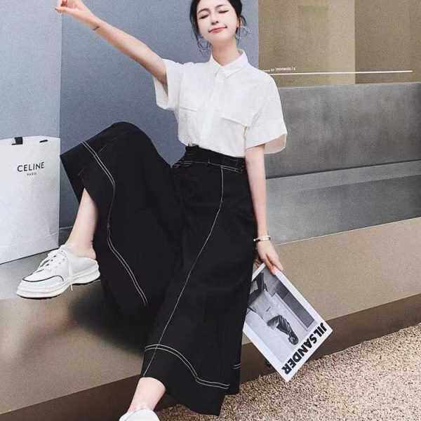 法式轻熟风套装女夏装2024年新款高级感洋气时尚衬衫阔腿裤两件套