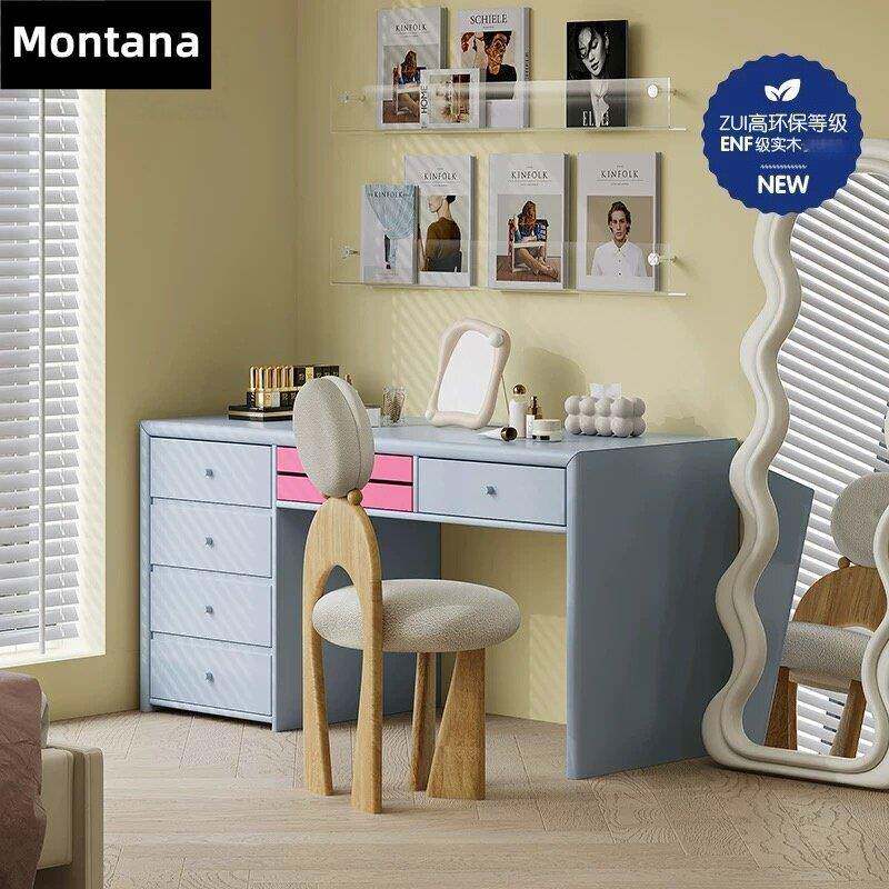 Montana 丹麦多巴胺家用办公桌烤漆书桌梳妆台家具工作台桌子定制 - 实物图
