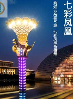 现货艺术路灯防水防锈高亮不锈钢材6米异形庭院用大型凤凰景观路
