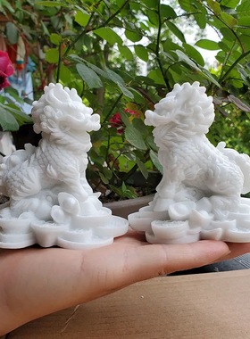 补角石雕角化缺工艺一对摆件房屋麒麟精雕解石头镇宅家居装饰八卦