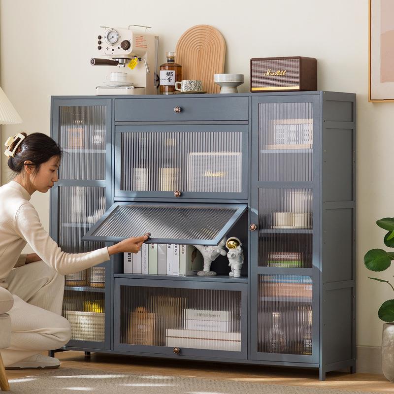 落地书柜家用现代简约带门防尘简易落地矮柜靠墙收纳架书架置物架