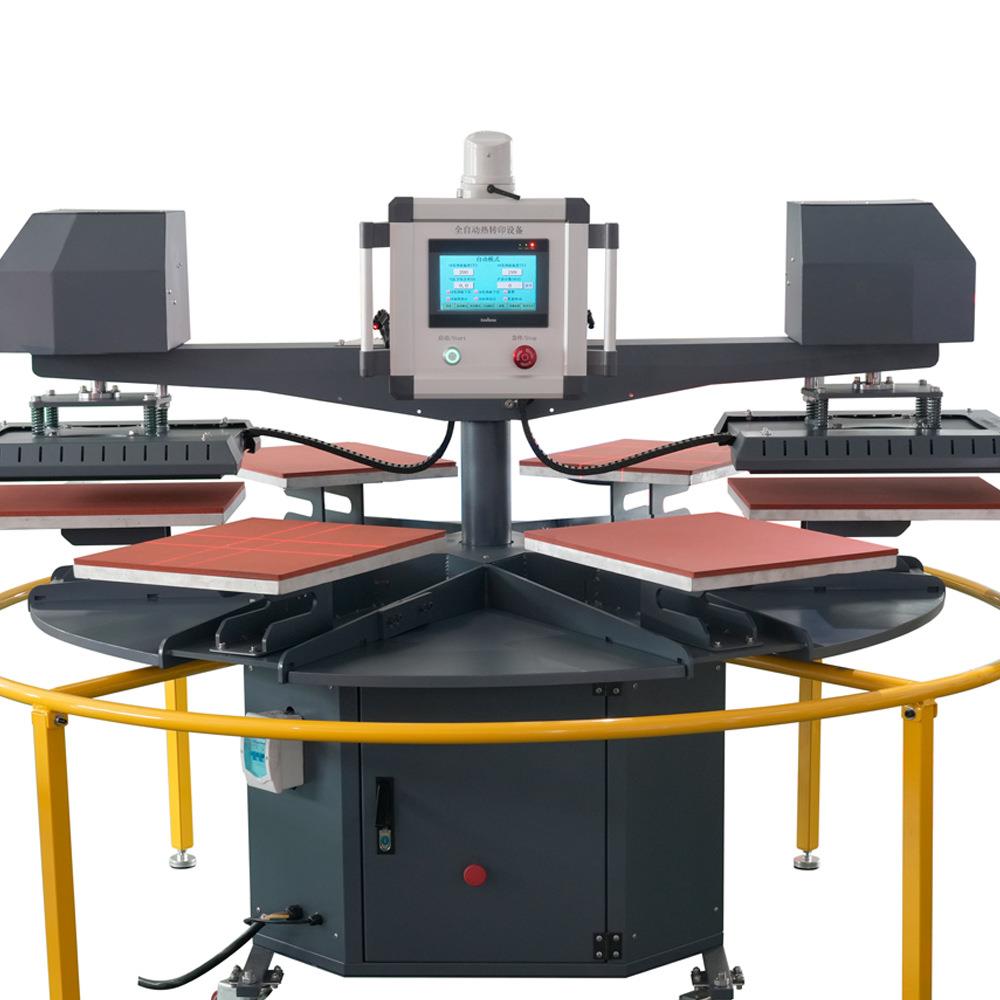 全自六工烫位全自动六烫画机het动 press machine高a效气动服装热