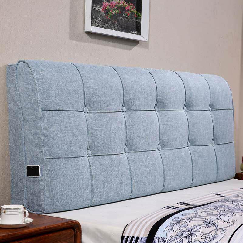 可拆卸和可清洗的床头软垫,榻榻米后盖织物定制现代简单双人床大