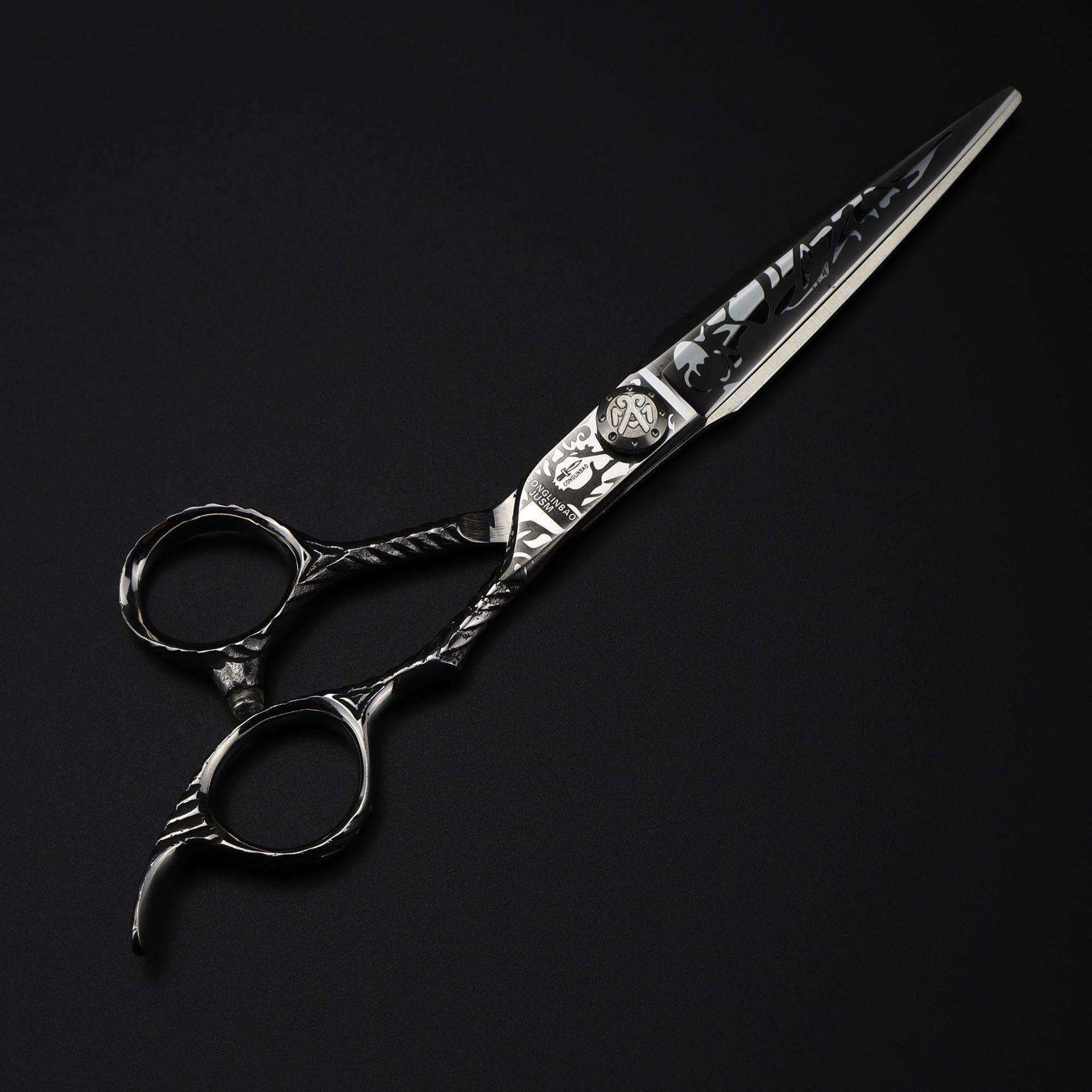 7.0寸 水谷 花纹款 迪马希 美发剪 宠物剪平剪 大马士纹 2H